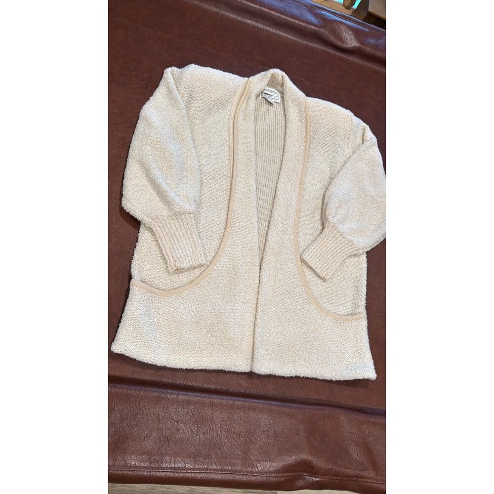 Vintage 90's Side Effects Ivory Cream Cardigan Boucle Sweater